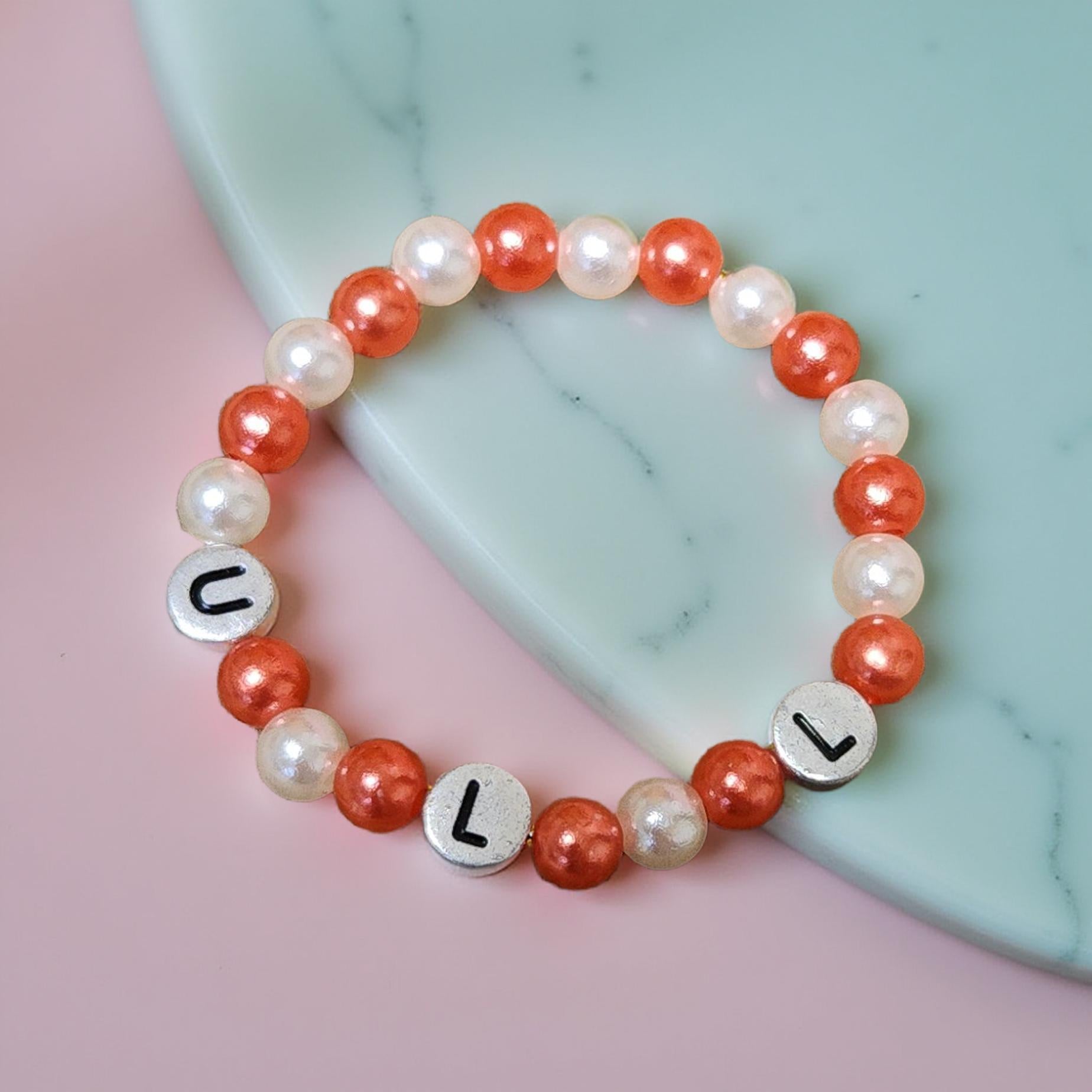 🎉 Kids Spirit Bracelets – Beaded Team Pride - Cypress & Sage - Vermilion