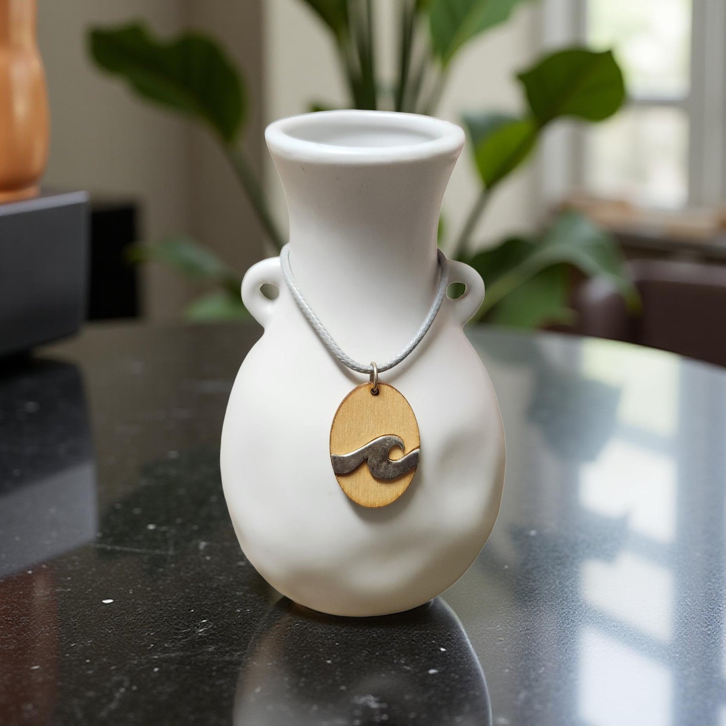 16" Inspirational Medallion Necklace – Meaningful Everyday Pendant - Cypress & Sage - Vermilion