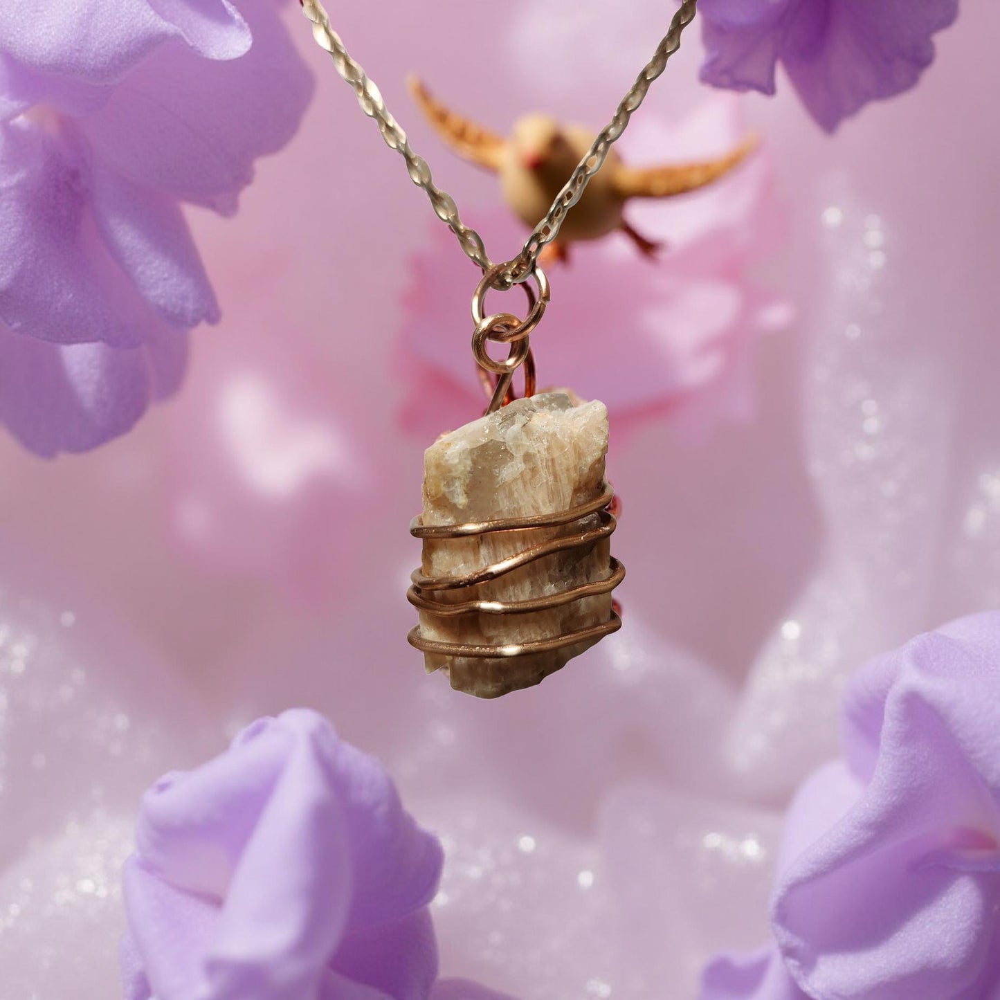 Natural Stone Necklace Collection – Quartz, Amethyst, Peacock Ore & Septarian - Cypress & Sage - Vermilion