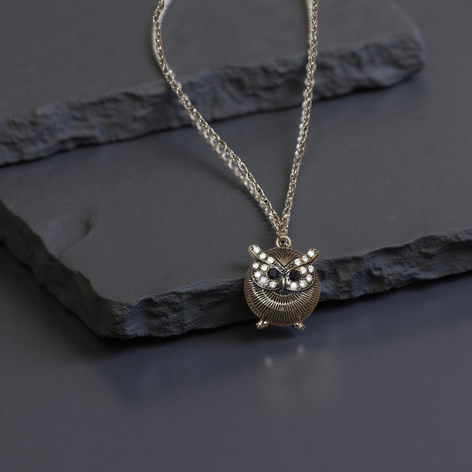 Owl Pendant Necklace – Boho Woodland Charm - Cypress & Sage - Vermilion