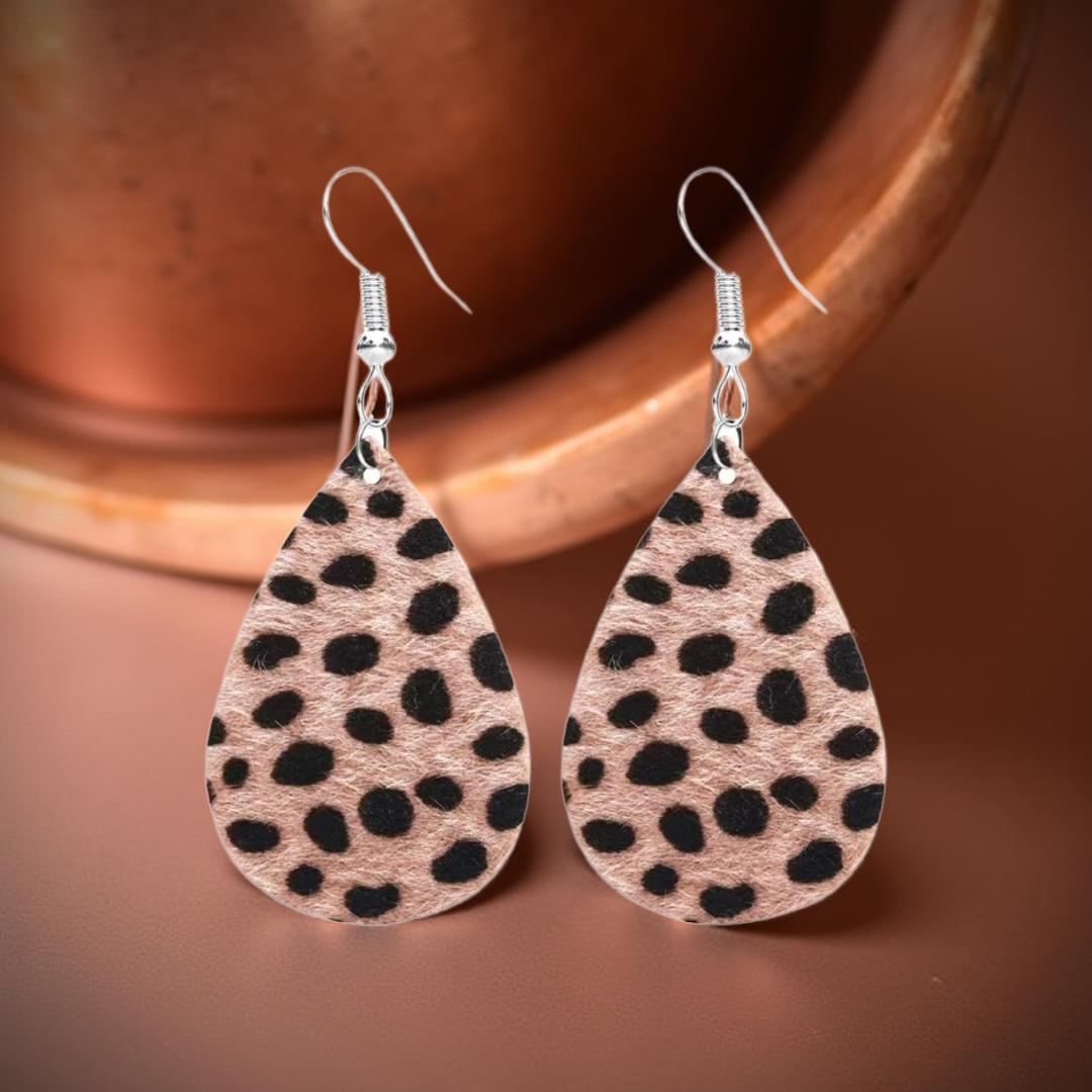Animal Print Earrings – Cheetah or Leopard Boho Chic Statement Earrings - Cypress & Sage - Vermilion
