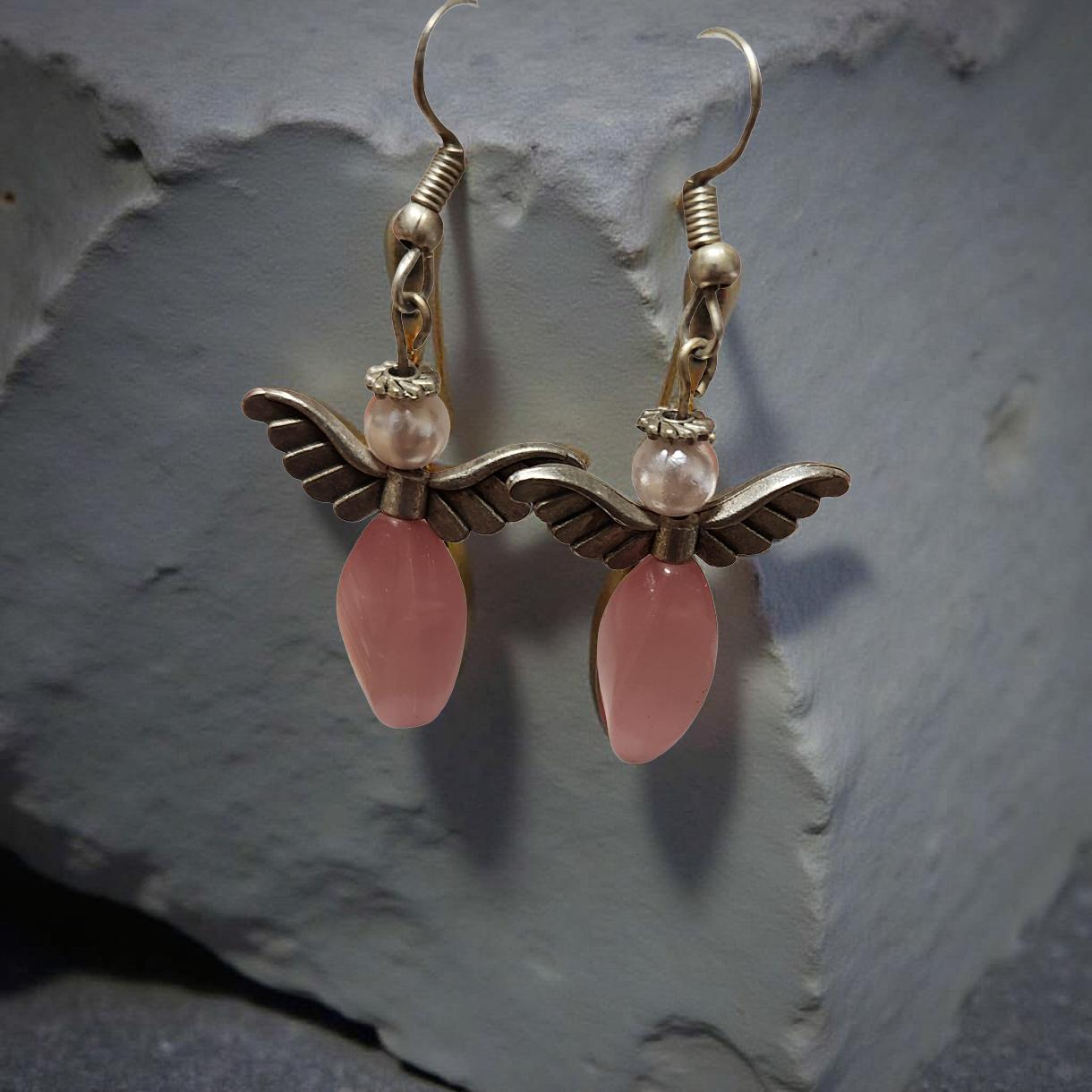Handmade Pink Beaded Earrings – Delicate, Feminine Statement Drops - Cypress & Sage - Vermilion