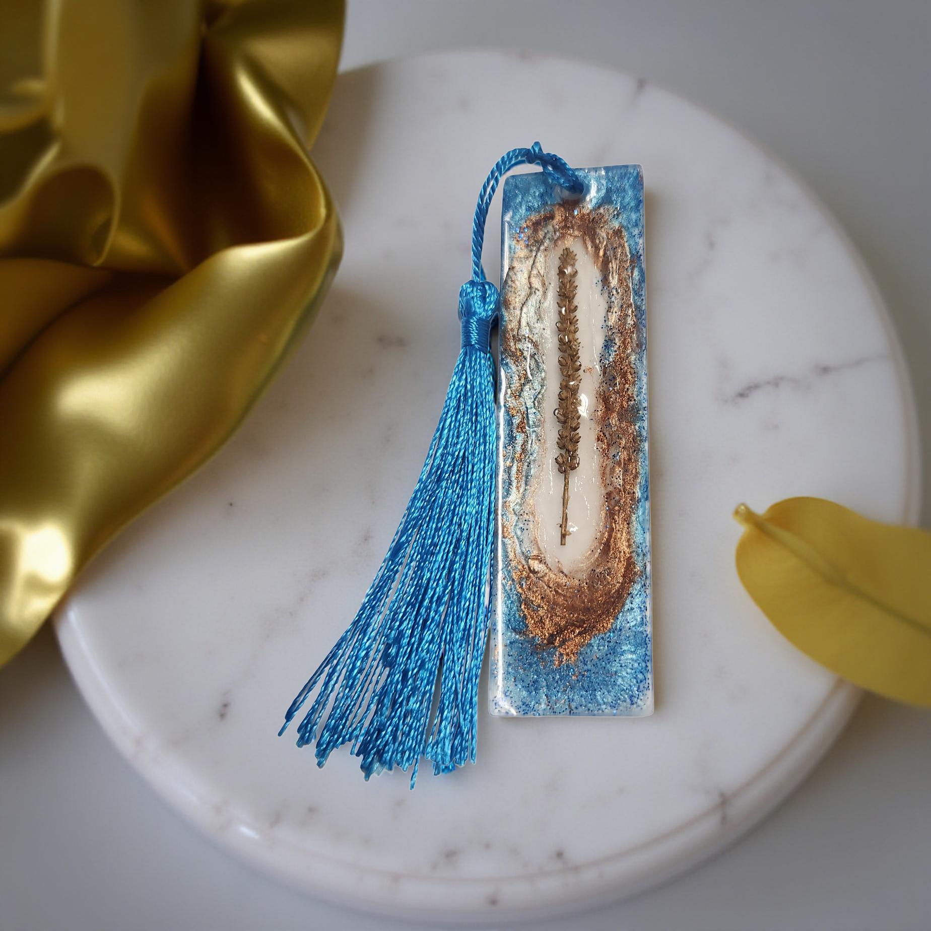 Handmade Resin Bookmark – One-of-a-kind with Beautiful Floral Designs - Cypress & Sage - Vermilion