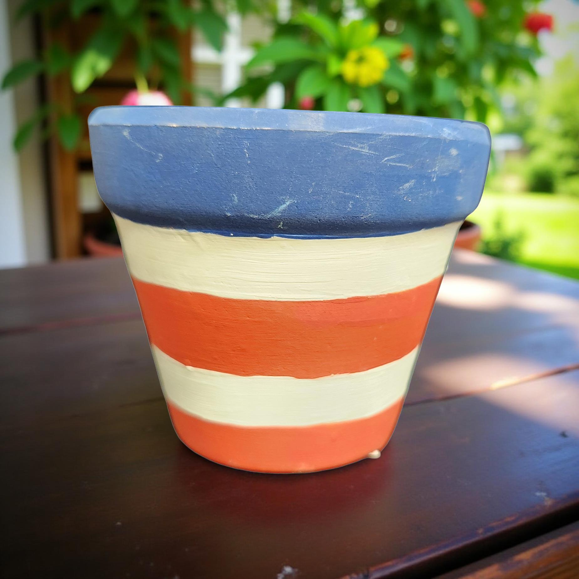 Hand‑Painted Terra Cotta Planter – 3 Inch Mini Pot for Succulents & Herbs - Cypress & Sage - Vermilion