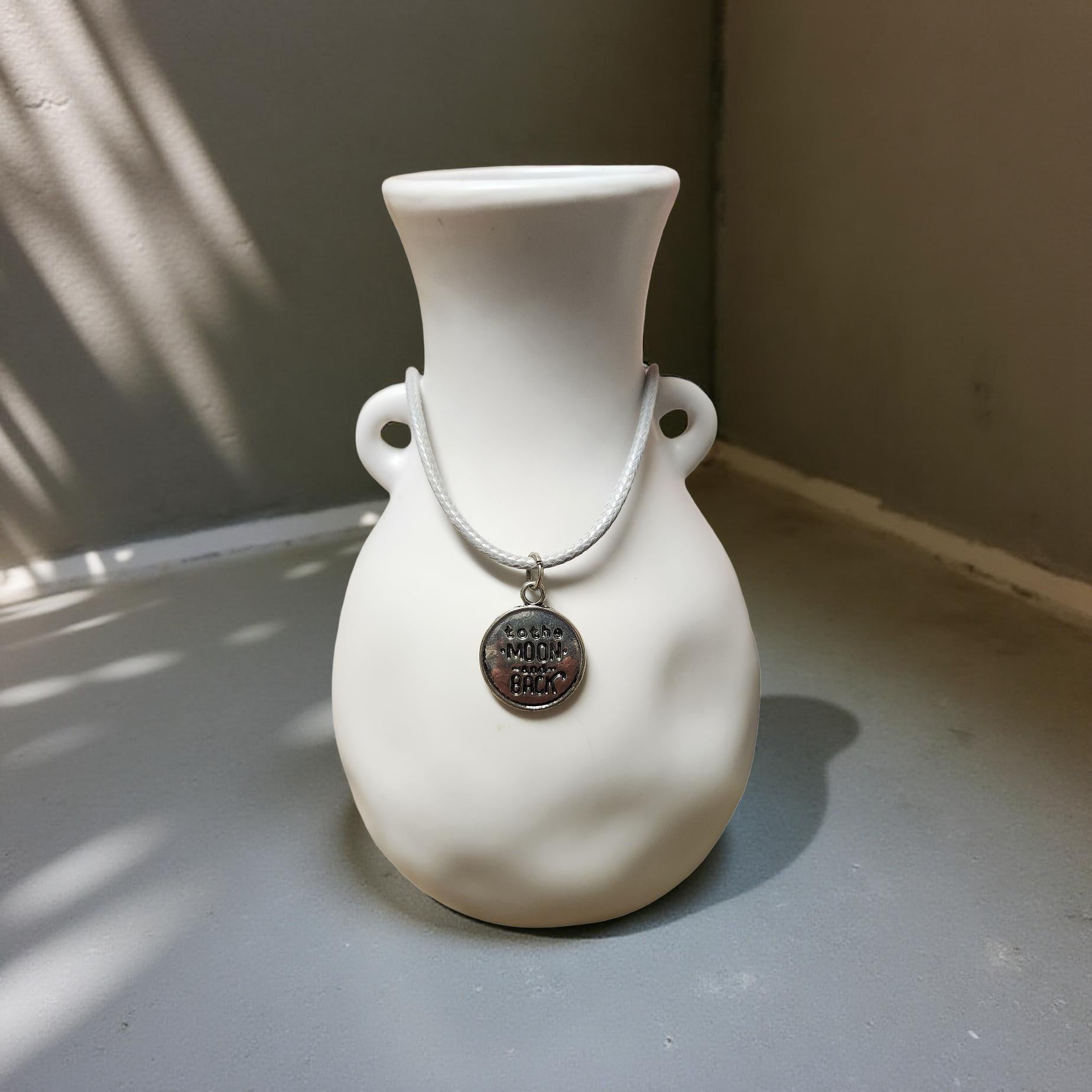 16" Inspirational Medallion Necklace – Meaningful Everyday Pendant - Cypress & Sage - Vermilion