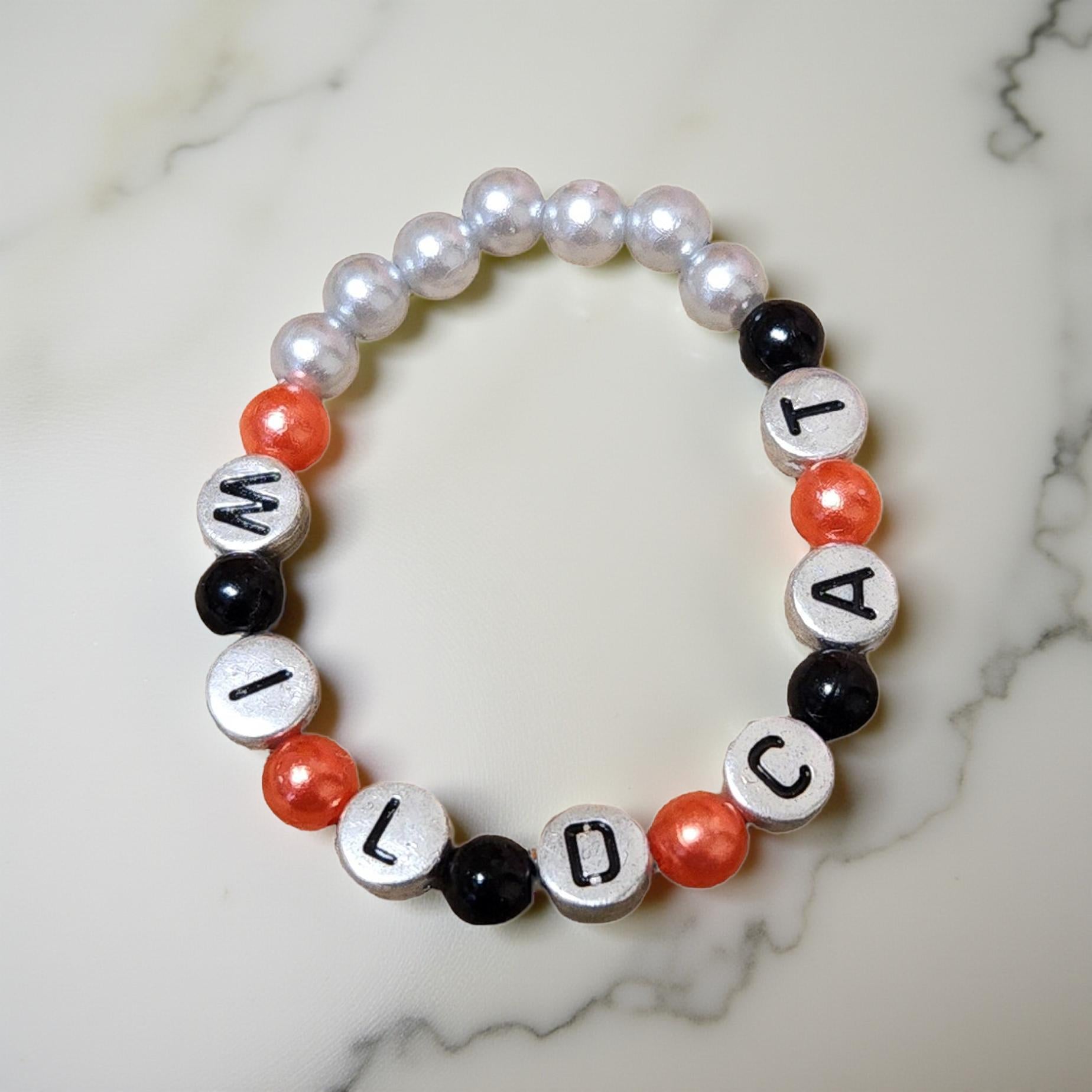 🎉 Kids Spirit Bracelets – Beaded Team Pride - Cypress & Sage - Vermilion