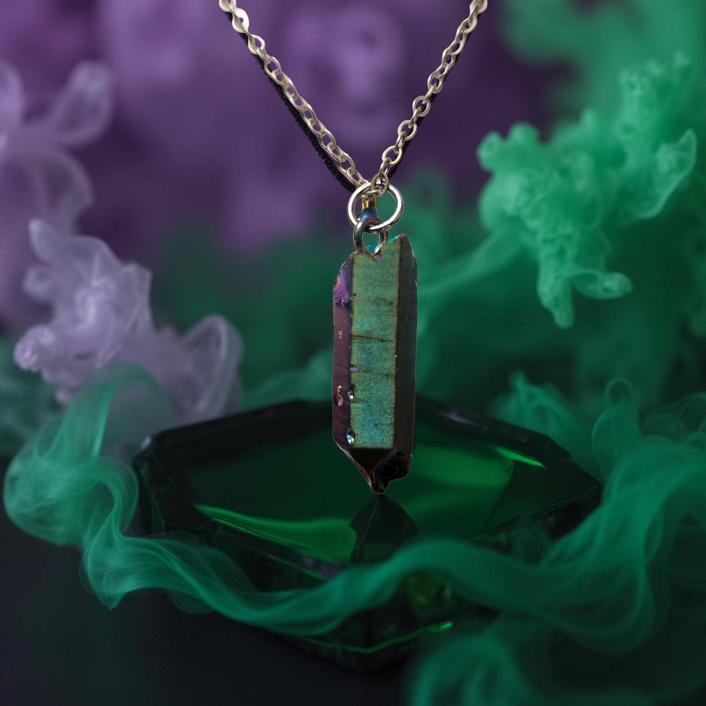 Natural Stone Necklace Collection – Quartz, Amethyst, Peacock Ore & Septarian - Cypress & Sage - Vermilion