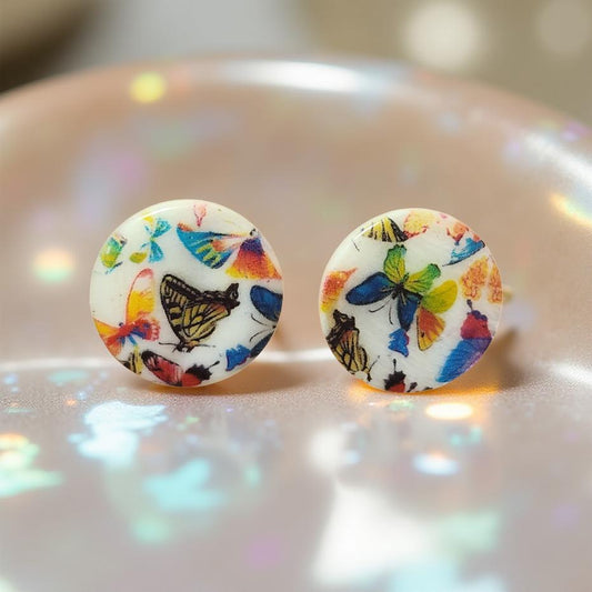 Handmade Butterfly & Floral Earrings – Lightweight, Pretty & Nature‑Inspired - Cypress & Sage - Vermilion