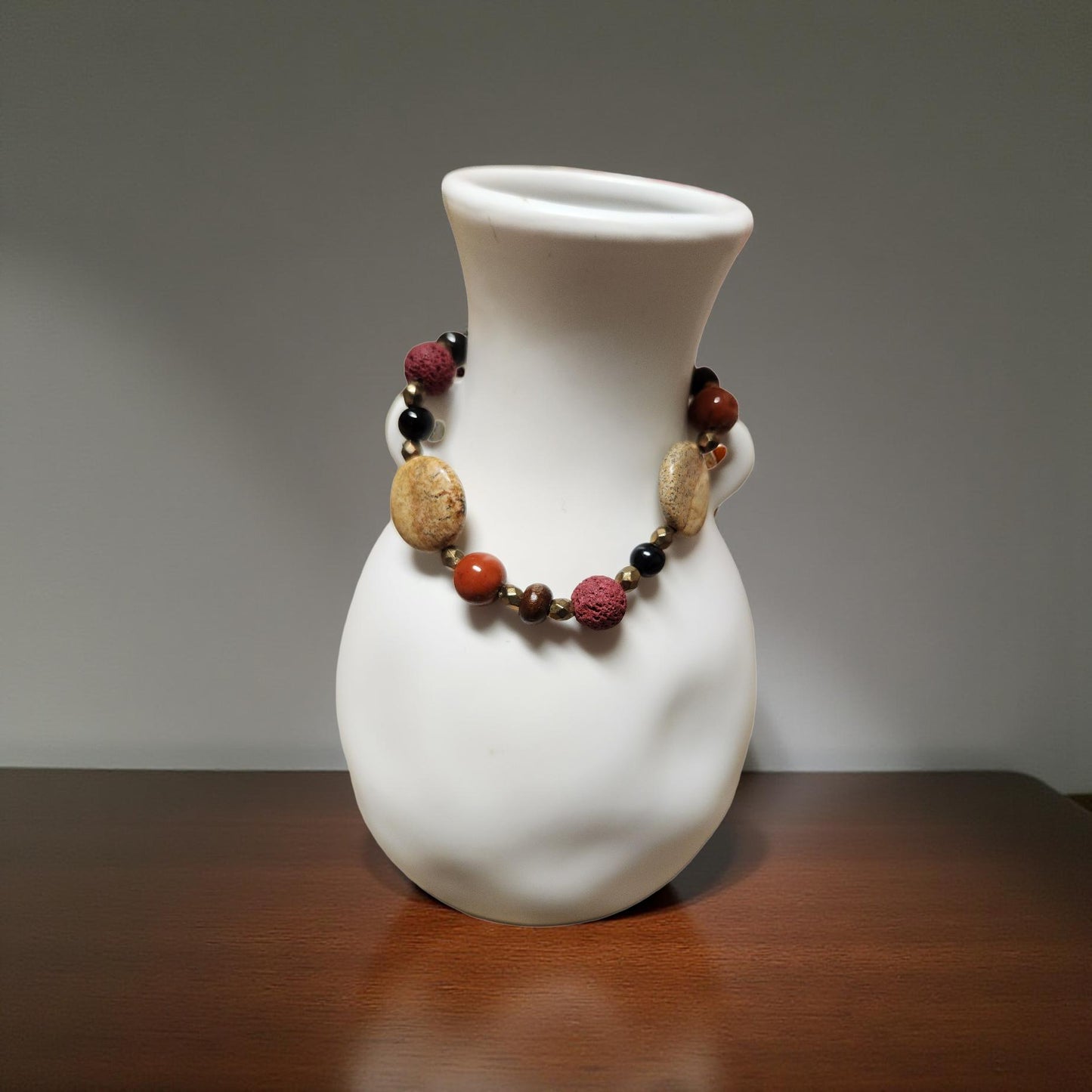 Aromatherapy Bracelet – Lava Rock Beads - Cypress & Sage - Vermilion