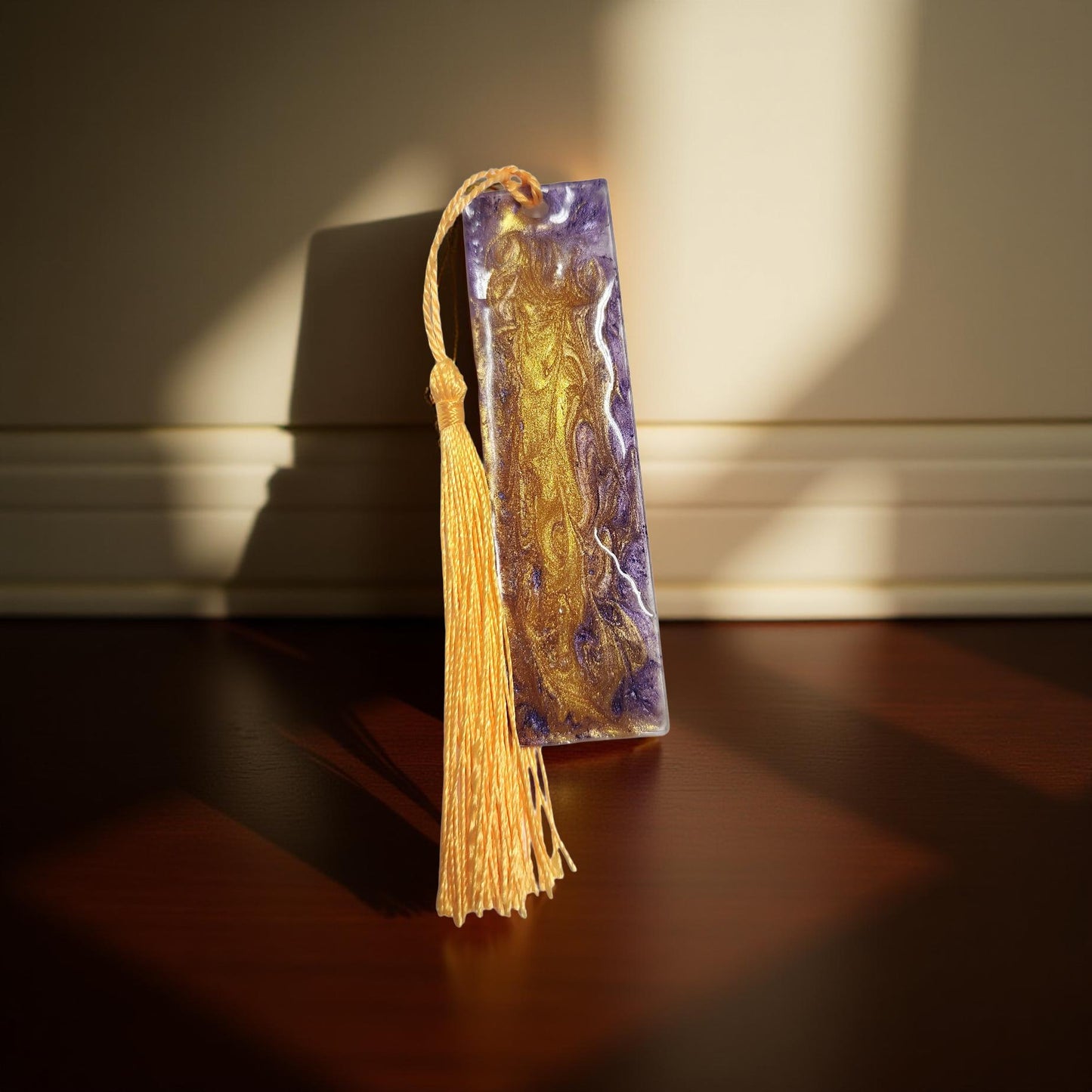 Handmade Resin Bookmark – One-of-a-kind with Beautiful Floral Designs - Cypress & Sage - Vermilion