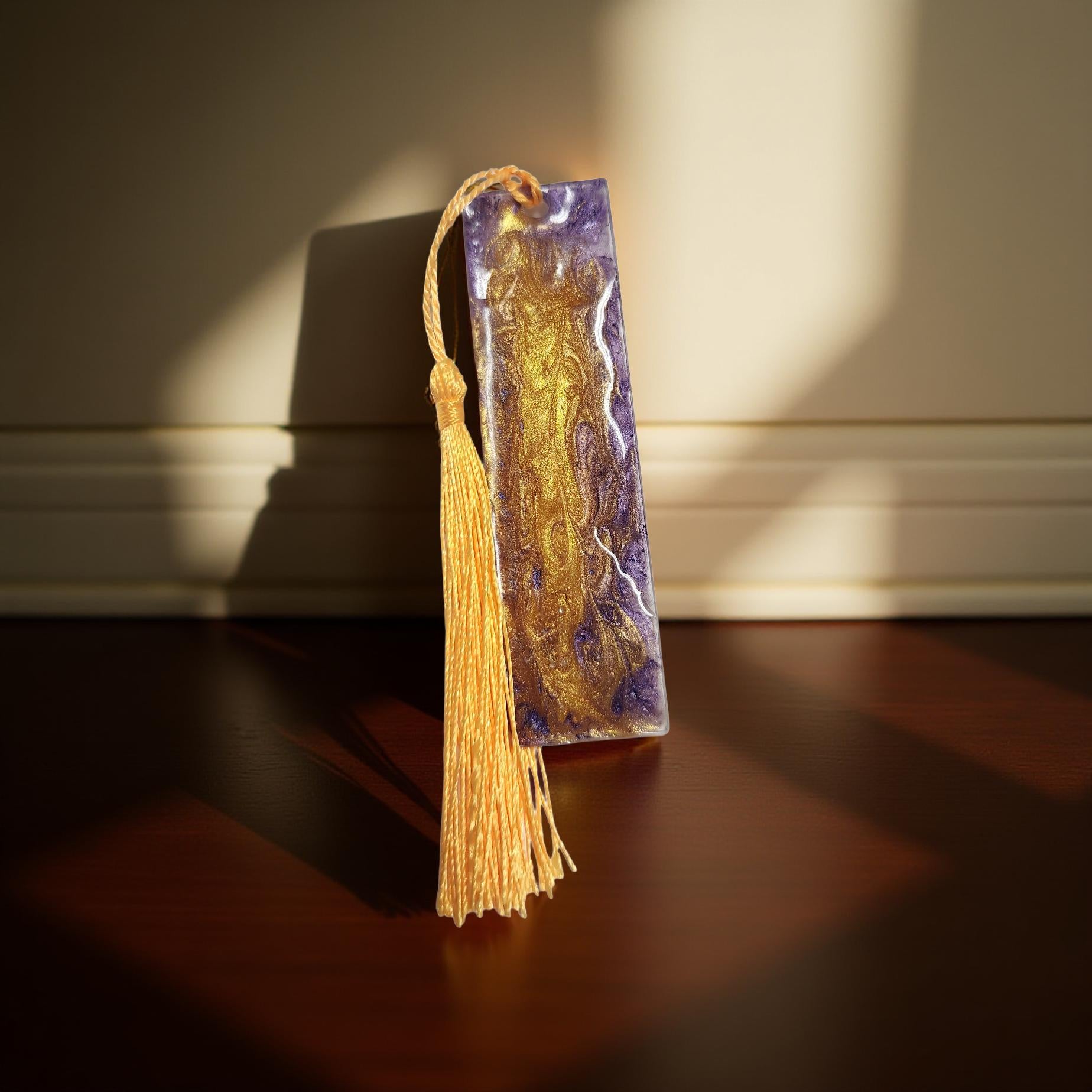 Handmade Resin Bookmark – One-of-a-kind with Beautiful Floral Designs - Cypress & Sage - Vermilion