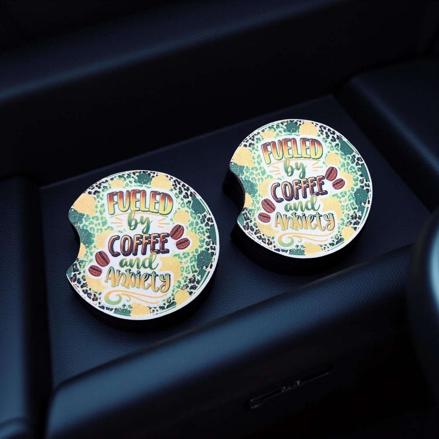 Cloth Cup Holder Coaster – Thick, Washable Car Accessory - Cypress & Sage - Vermilion