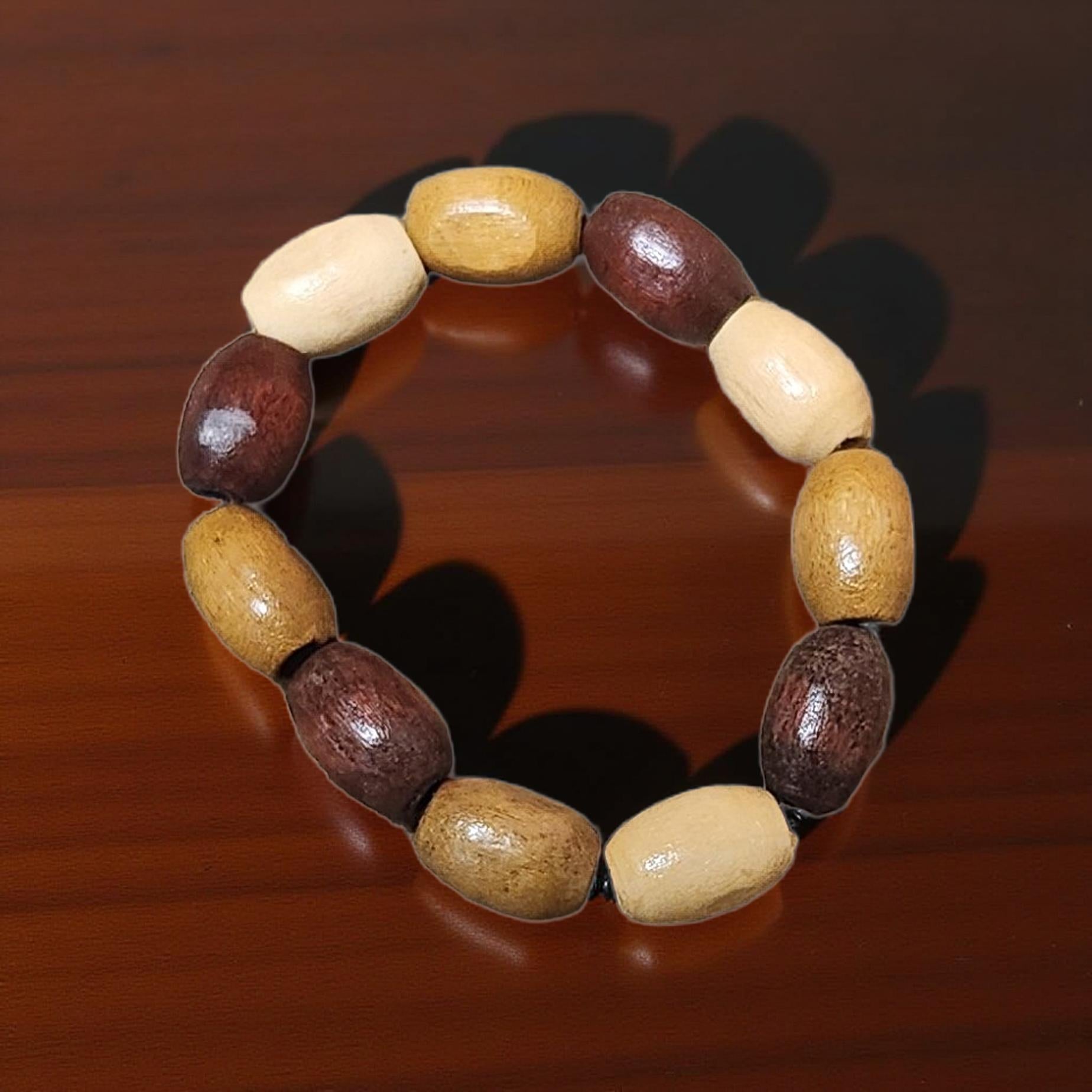 🌟 Kid’s Wooden Bead Bracelet - Cypress & Sage - Vermilion