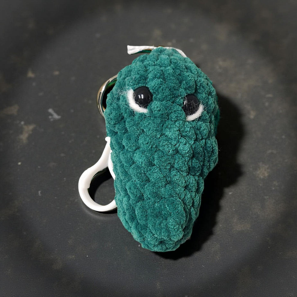 Handmade Crochet Stuffed Animal Keychains – Bear & Pickle - Cypress & Sage - Vermilion