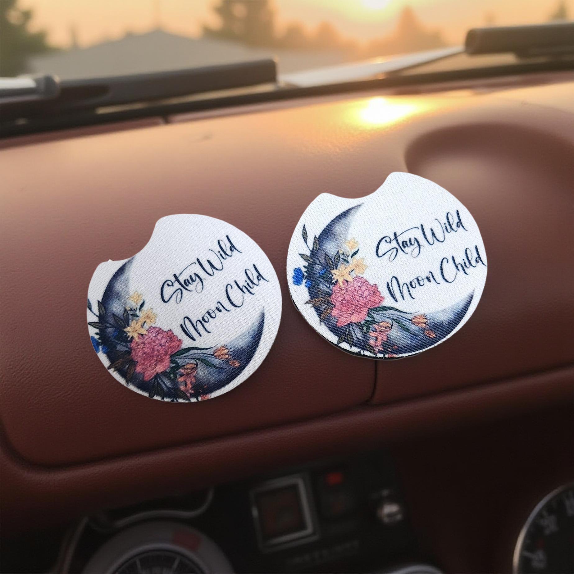 Thin Backing Car Coasters – Absorbent Auto Accessories - sublimation blank - Cypress & Sage - Vermilion