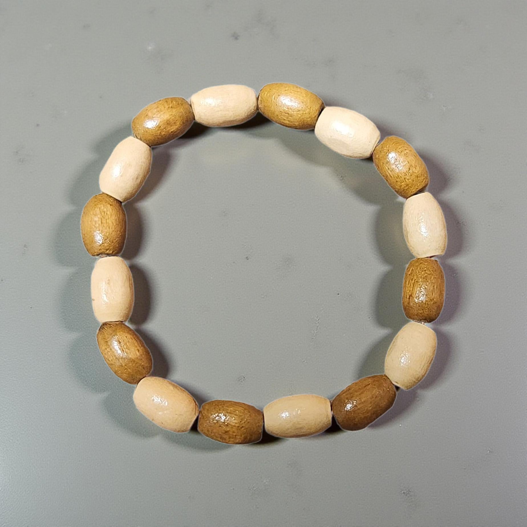 🌟 Kid’s Wooden Bead Bracelet - Cypress & Sage - Vermilion