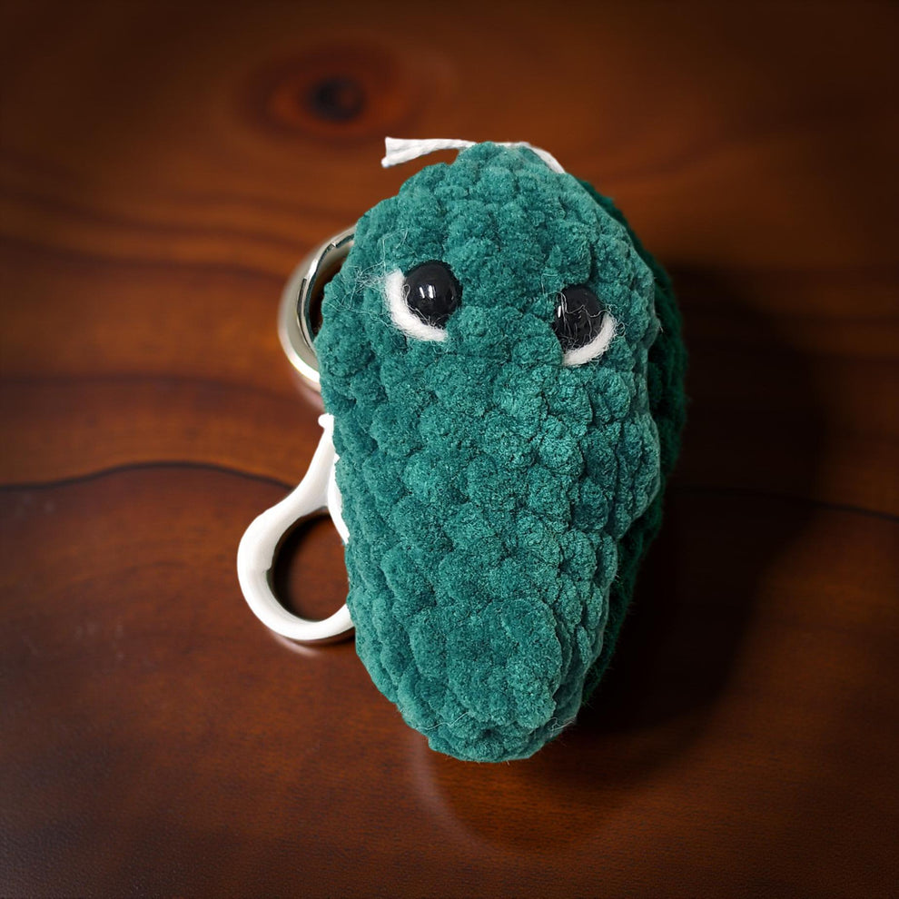 Handmade Crochet Stuffed Animal Keychains – Bear & Pickle - Cypress & Sage - Vermilion