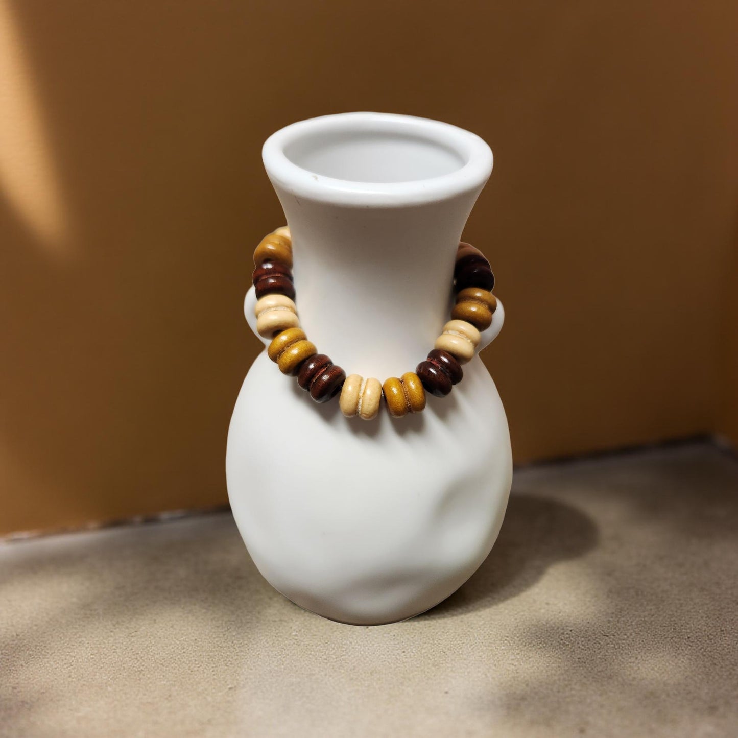 Wooden Beaded Bracelet – Stretch Fit (Size 6.5 & 7) - Cypress & Sage - Vermilion