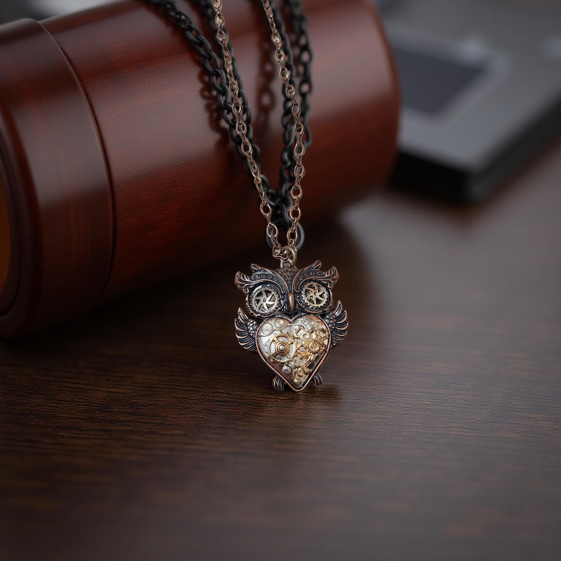 Owl Pendant Necklace – Boho Woodland Charm - Cypress & Sage - Vermilion