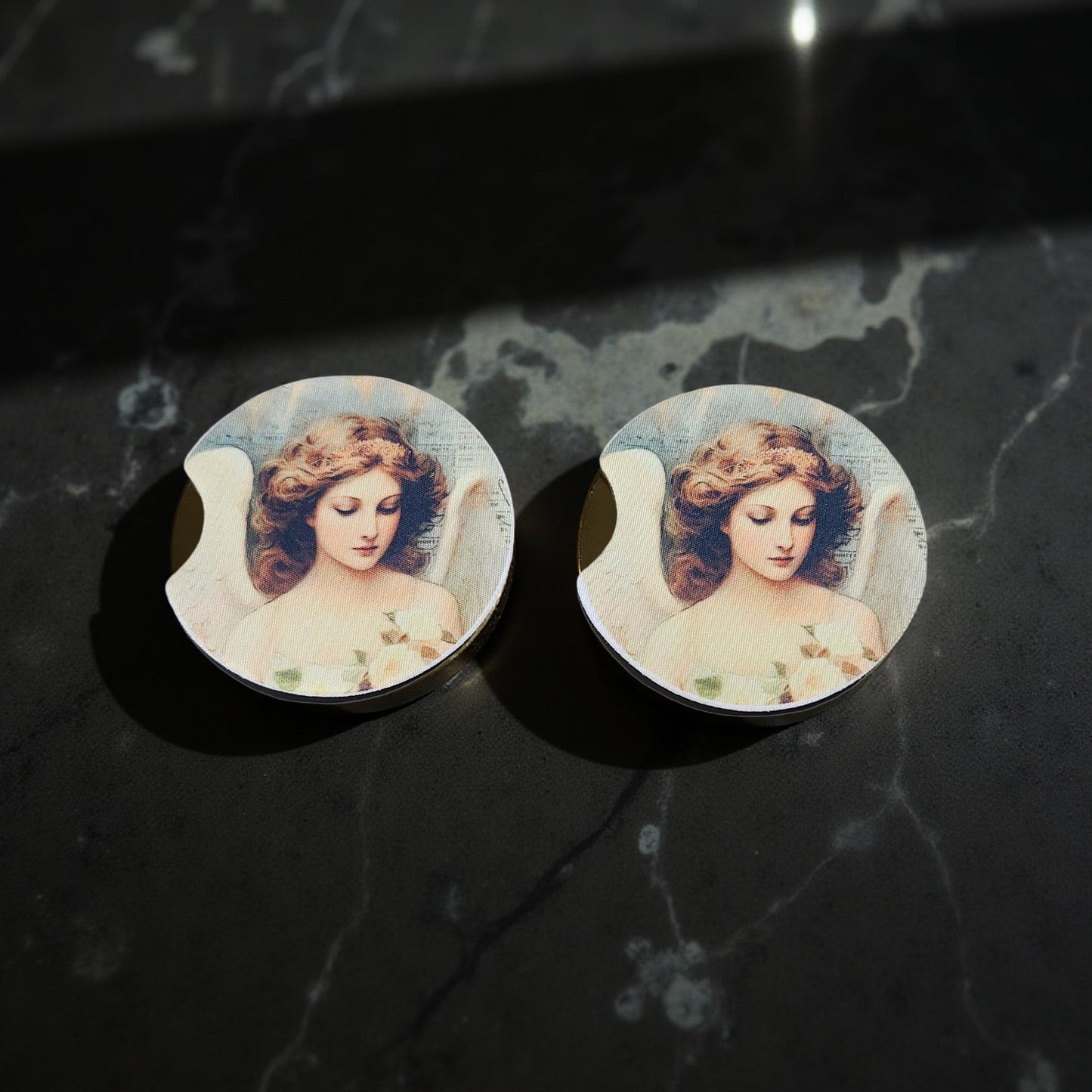 Cloth Cup Holder Coaster – Thick, Washable Car Accessory - Cypress & Sage - Vermilion