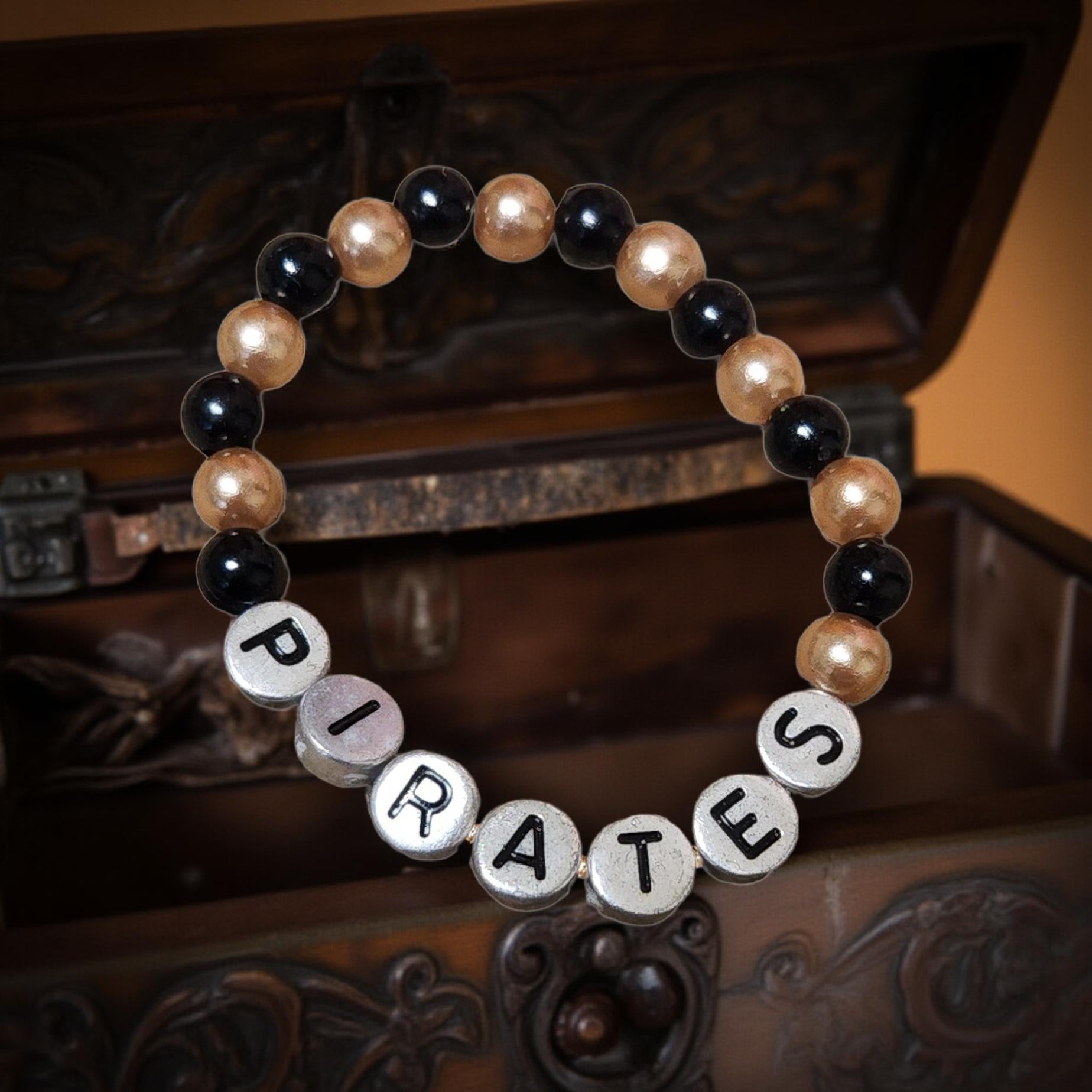 🎉 Kids Spirit Bracelets – Beaded Team Pride - Cypress & Sage - Vermilion