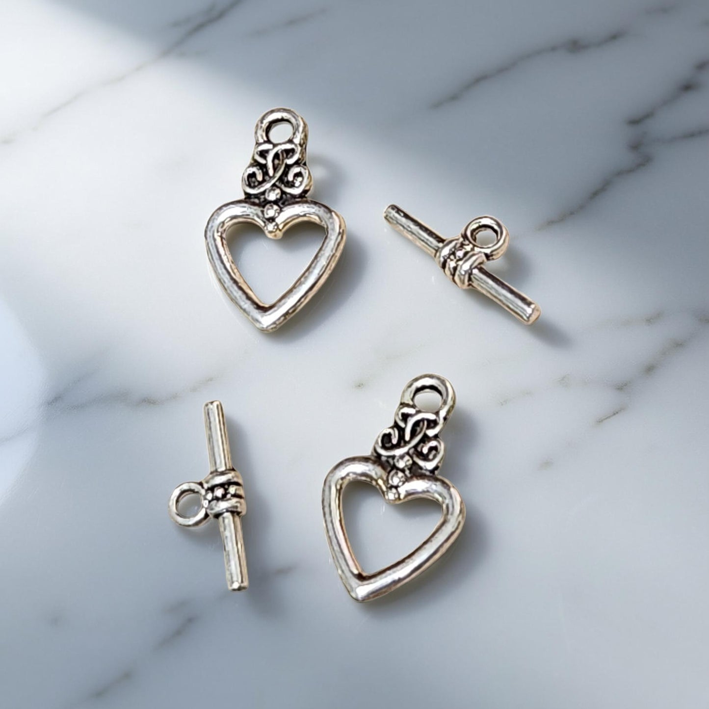 Nickel-Free Heart Toggle Clasp for Jewelry Making - Hypoallergenic and Safe