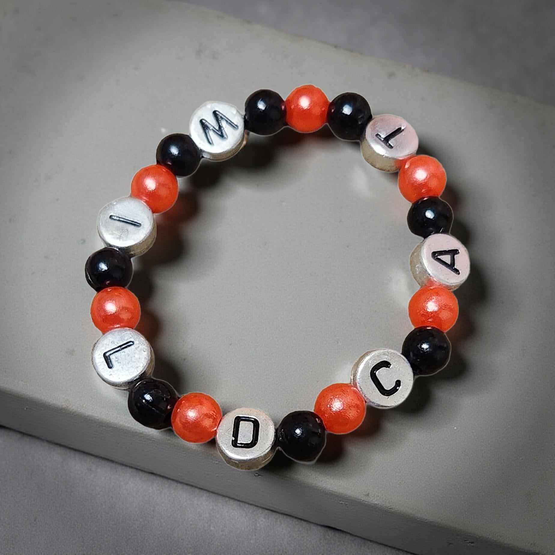 🎉 Kids Spirit Bracelets – Beaded Team Pride - Cypress & Sage - Vermilion