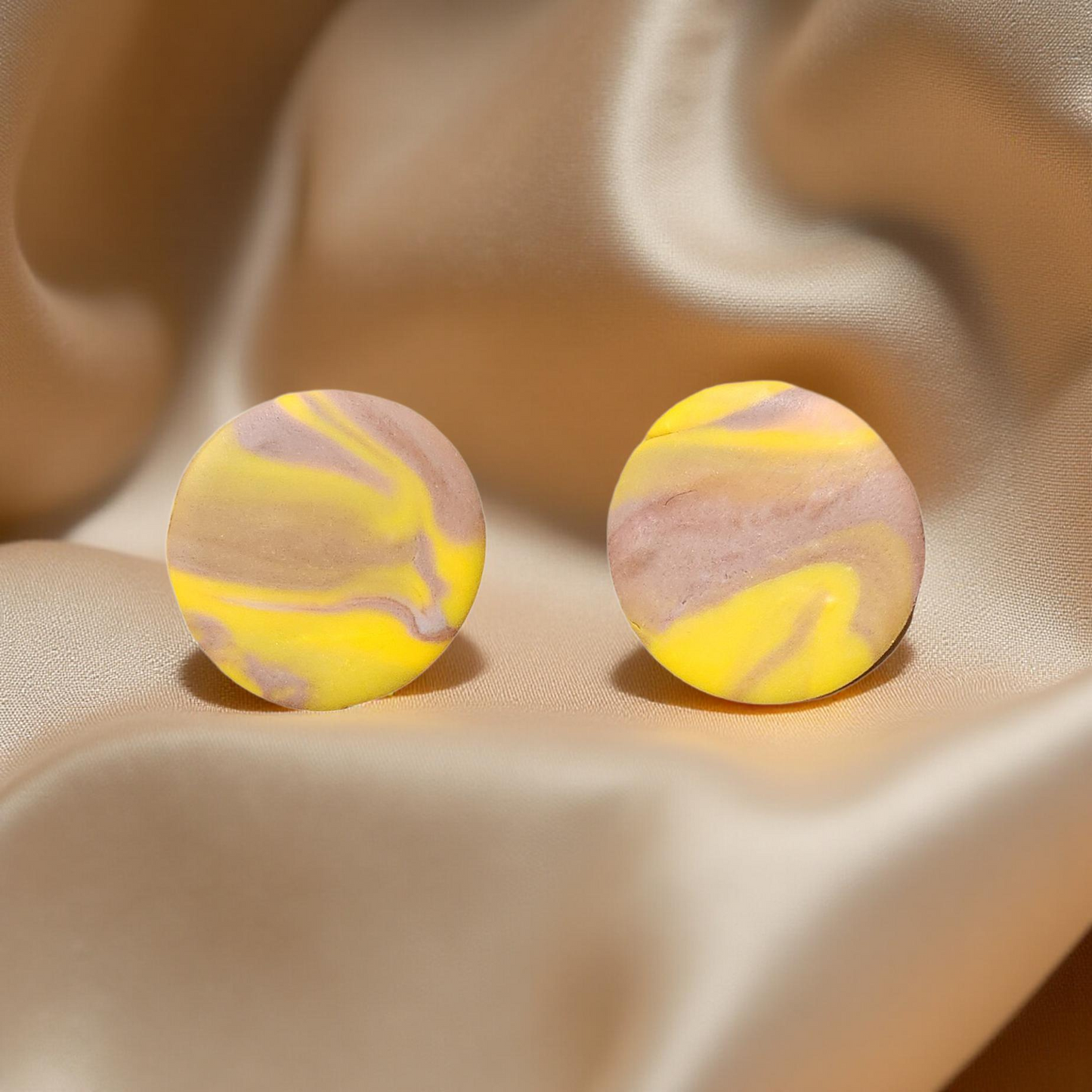 Round Statement Earrings – Stud & Dangle Options - Cypress & Sage - Vermilion