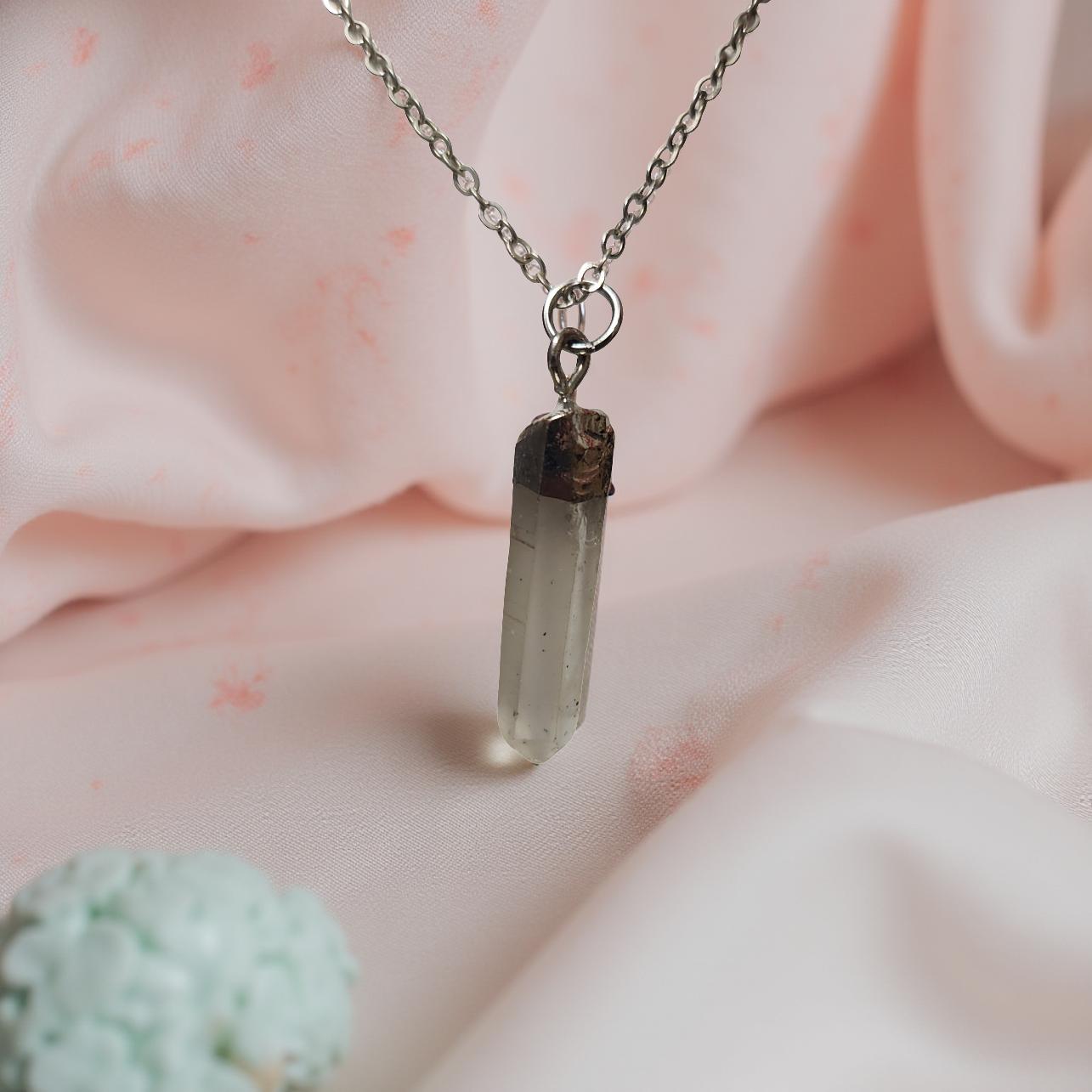 Natural Stone Necklace Collection – Quartz, Amethyst, Peacock Ore & Septarian - Cypress & Sage - Vermilion