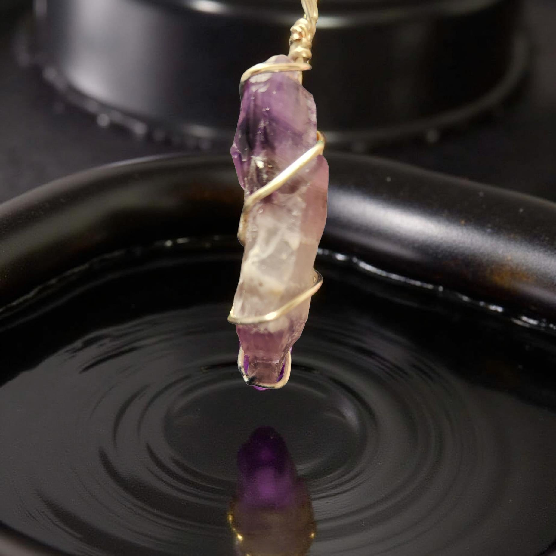 Natural Stone Necklace Collection – Quartz, Amethyst, Peacock Ore & Septarian - Cypress & Sage - Vermilion