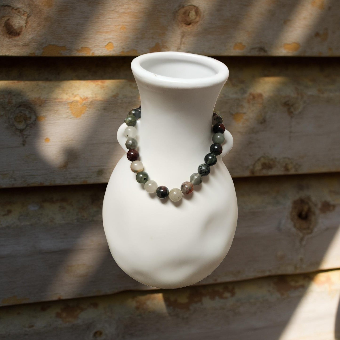 Tumbled Stone Bracelet – Turquoise, Tiger Eye & Bloodstone - Cypress & Sage - Vermilion