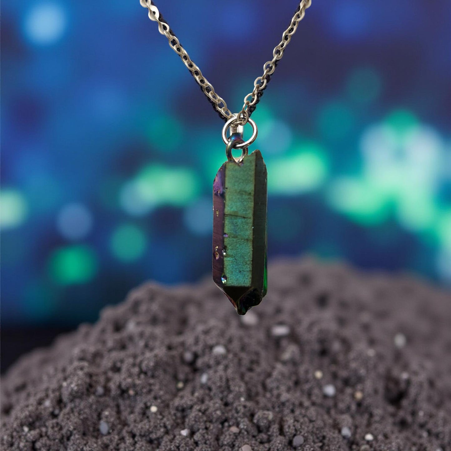 Natural Stone Necklace Collection – Quartz, Amethyst, Peacock Ore & Septarian - Cypress & Sage - Vermilion