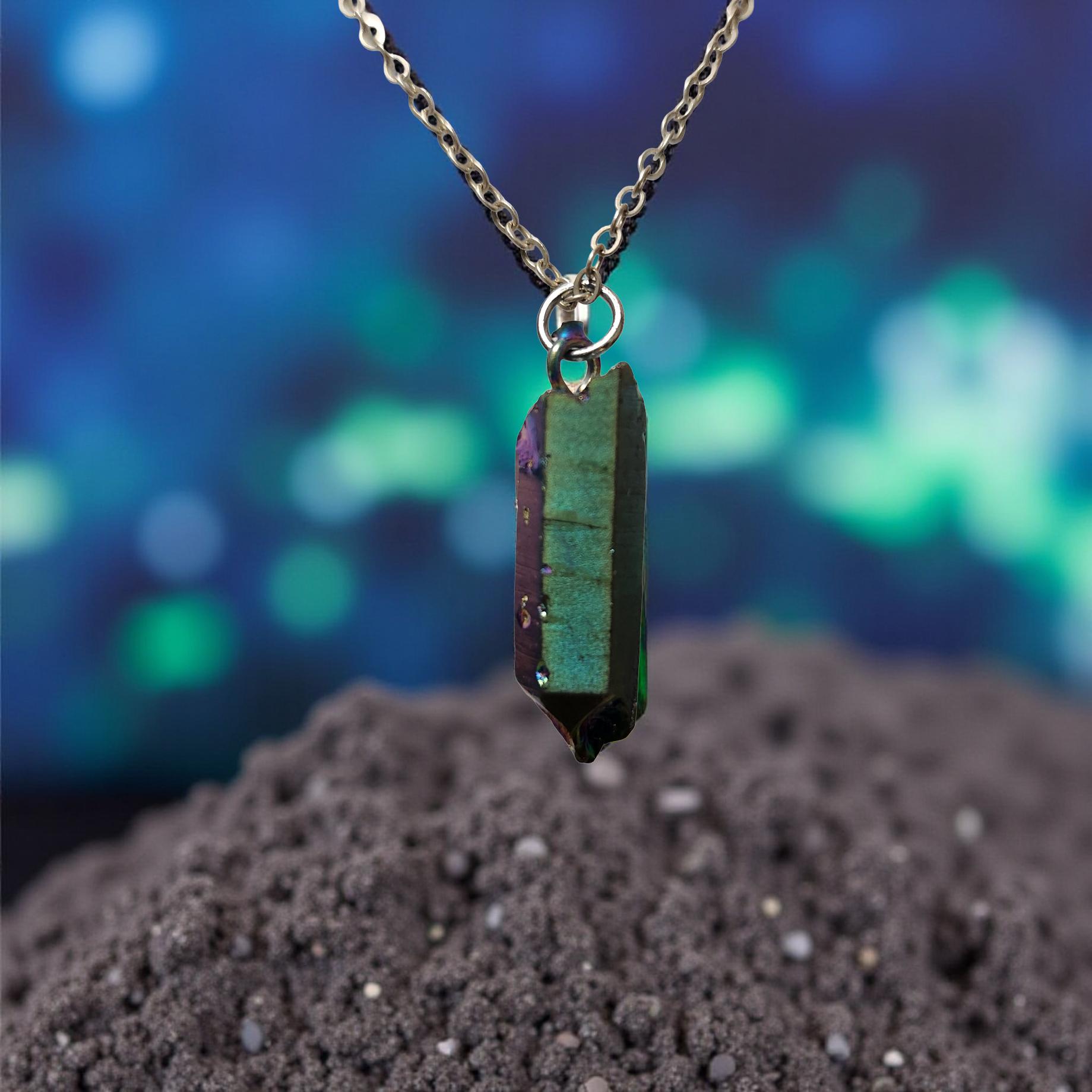 Natural Stone Necklace Collection – Quartz, Amethyst, Peacock Ore & Septarian - Cypress & Sage - Vermilion