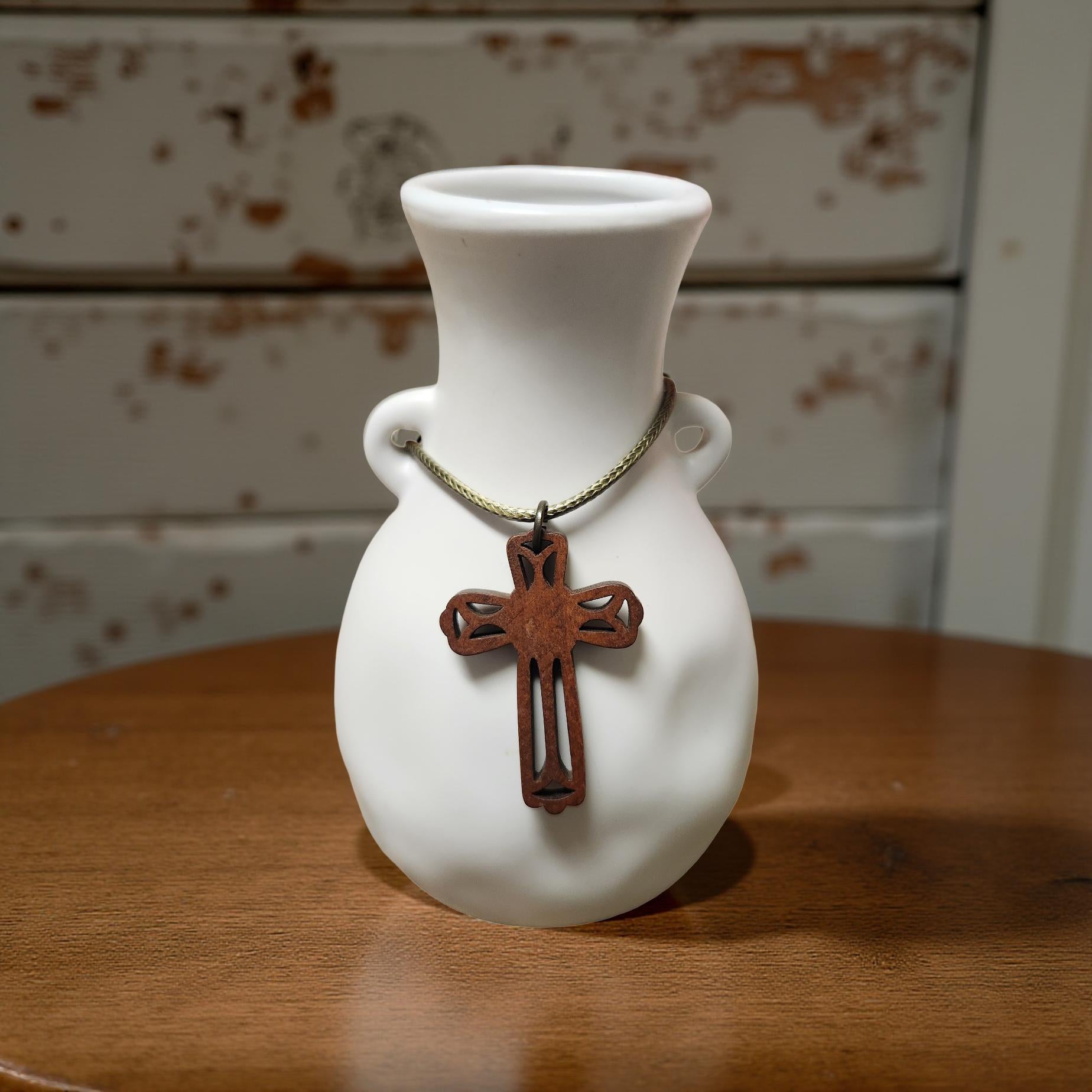 16" Inspirational Medallion Necklace – Meaningful Everyday Pendant - Cypress & Sage - Vermilion