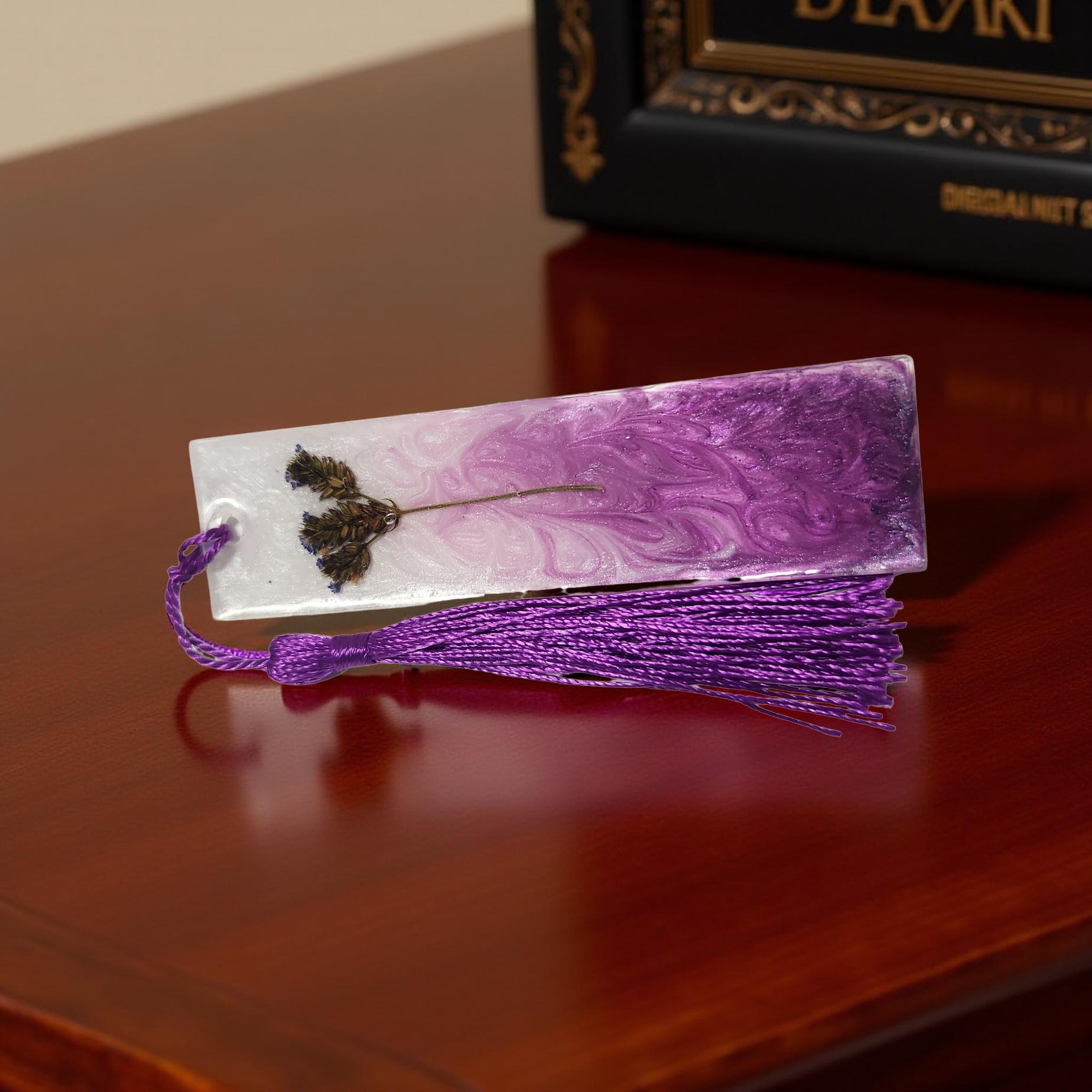 Handmade Resin Bookmark – One-of-a-kind with Beautiful Floral Designs - Cypress & Sage - Vermilion