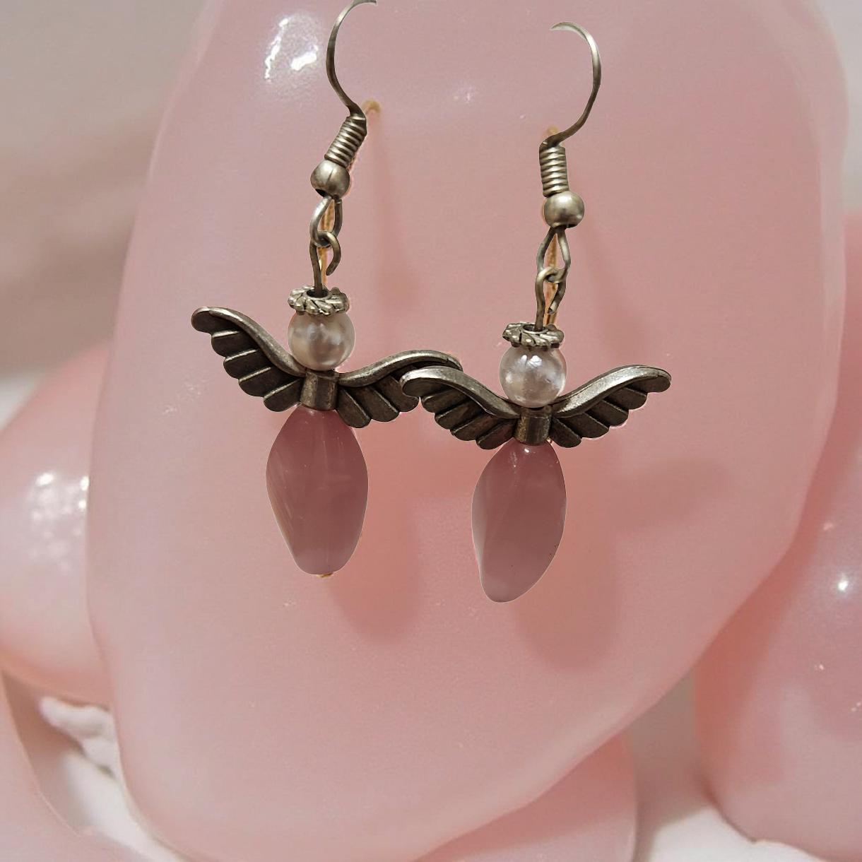 Handmade Pink Beaded Earrings – Delicate, Feminine Statement Drops - Cypress & Sage - Vermilion