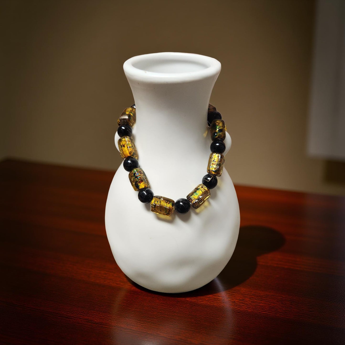 Glass & Metal Beaded Bracelets – Modern Elegance - Cypress & Sage - Vermilion