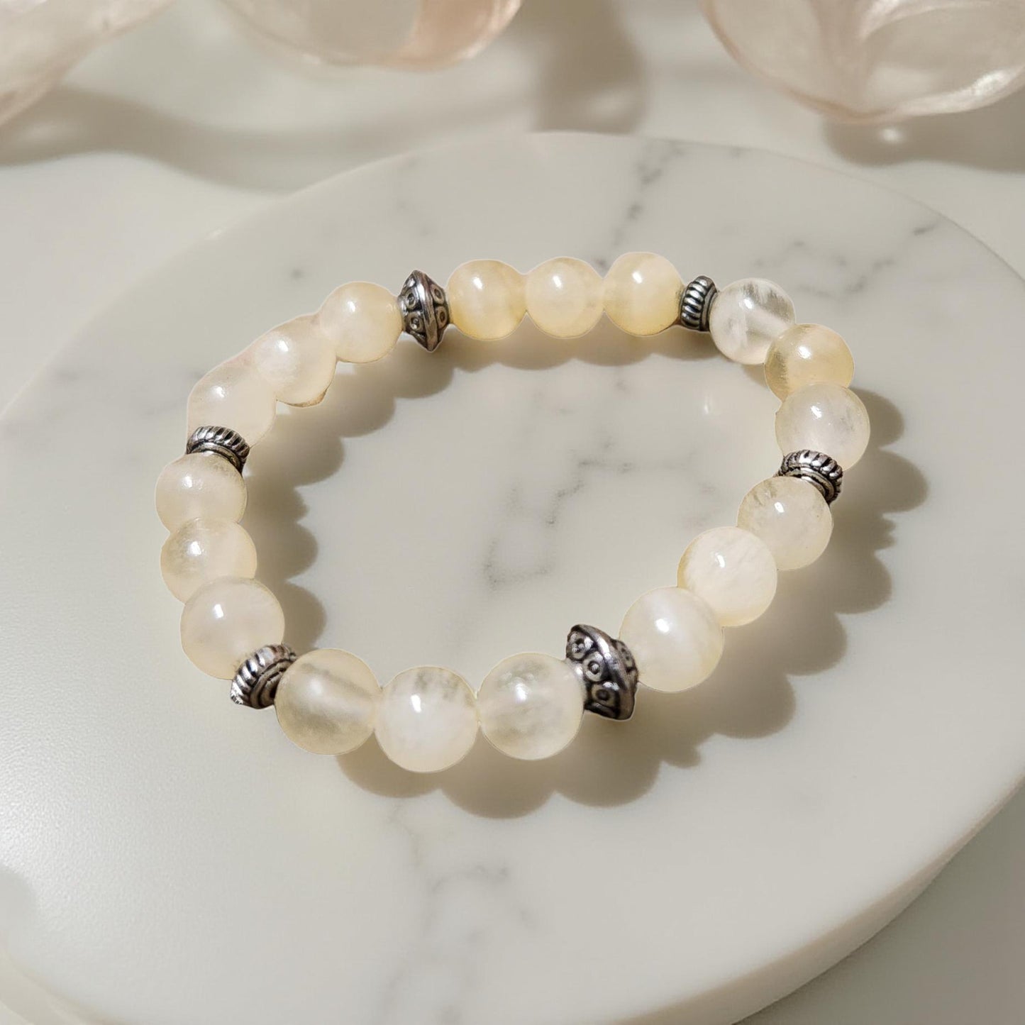 Kids Gemstone Bracelet – Natural Tumbled Beads - Cypress & Sage - Vermilion