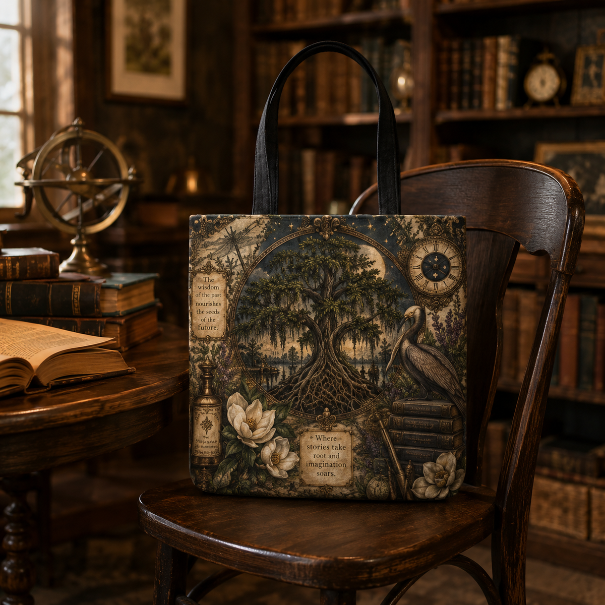 Louisiana Cypress Tree Tote Bag – Pelican, Magnolia & Bayou Design