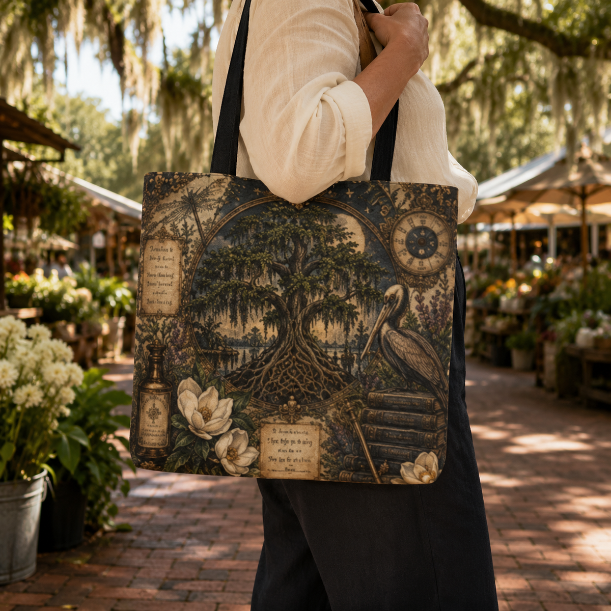 Louisiana Cypress Tree Tote Bag – Pelican, Magnolia & Bayou Design